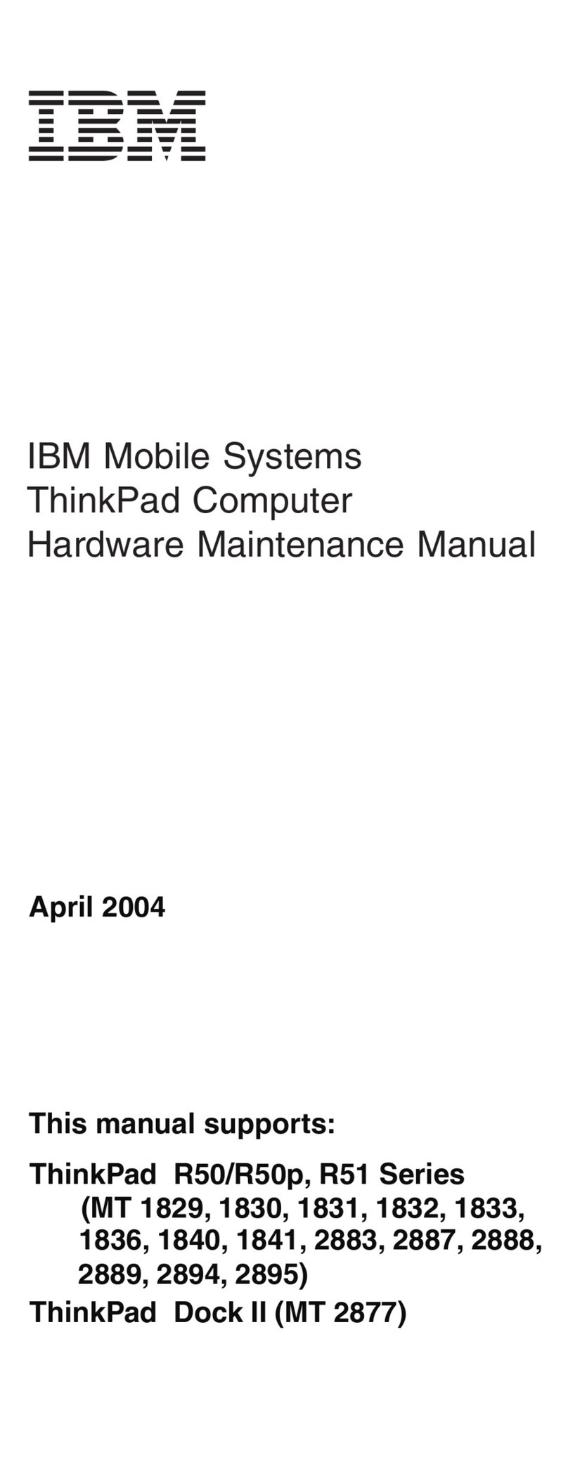 IBM ThinkPad Dock II Hardware Maintenance Manual