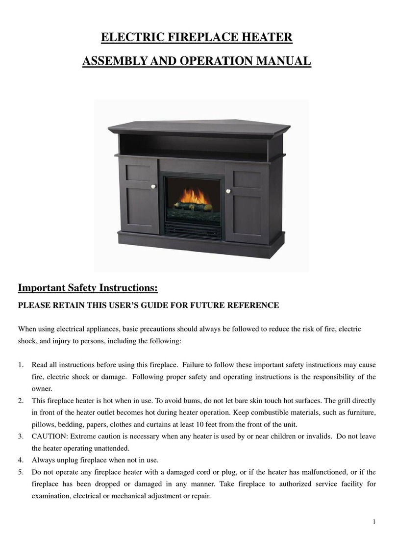 Northern Tool Electric fireplace heater Assembly and operation manual Northern Tool Electric fireplace heater Assembly and operation manual