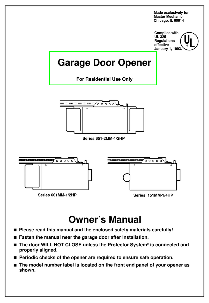 Chamberlain Series 651-2MM-1/2HP owner's manual
