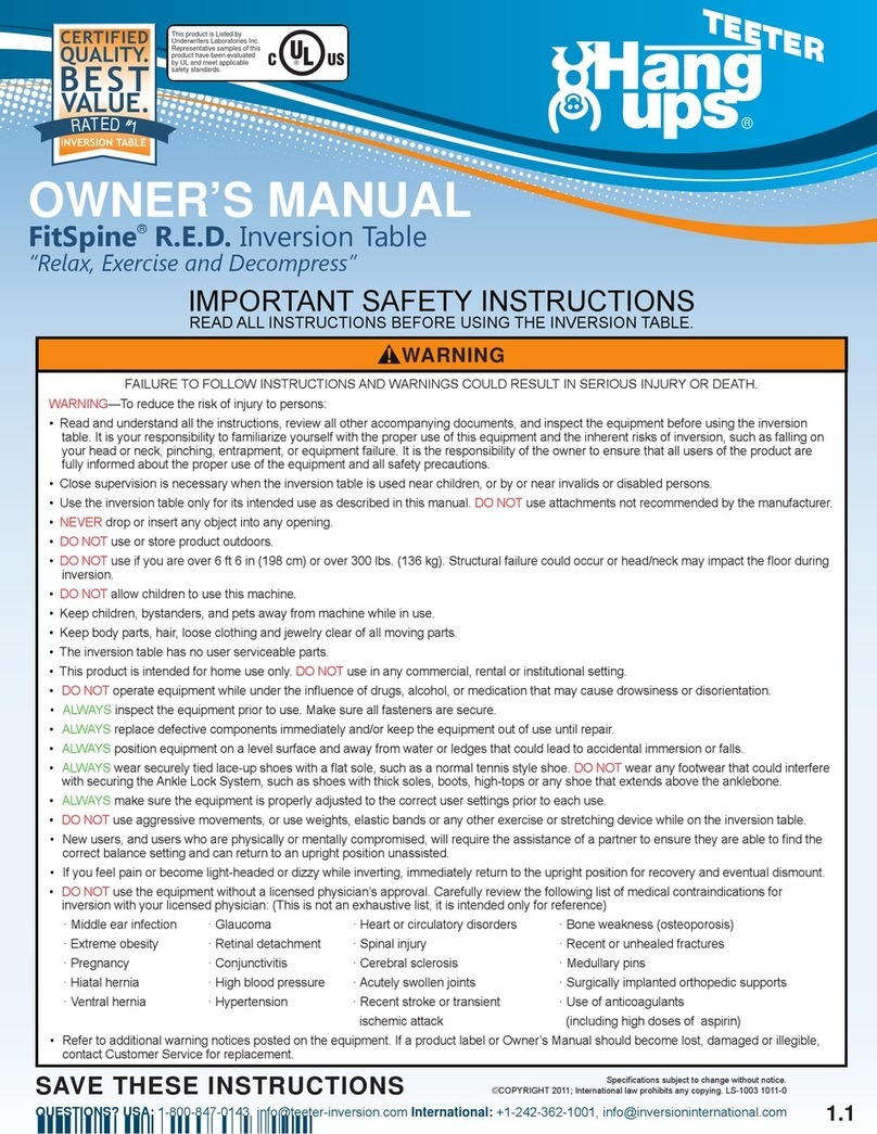 Hang ups Teeter FitSpine R.E.D. User manual