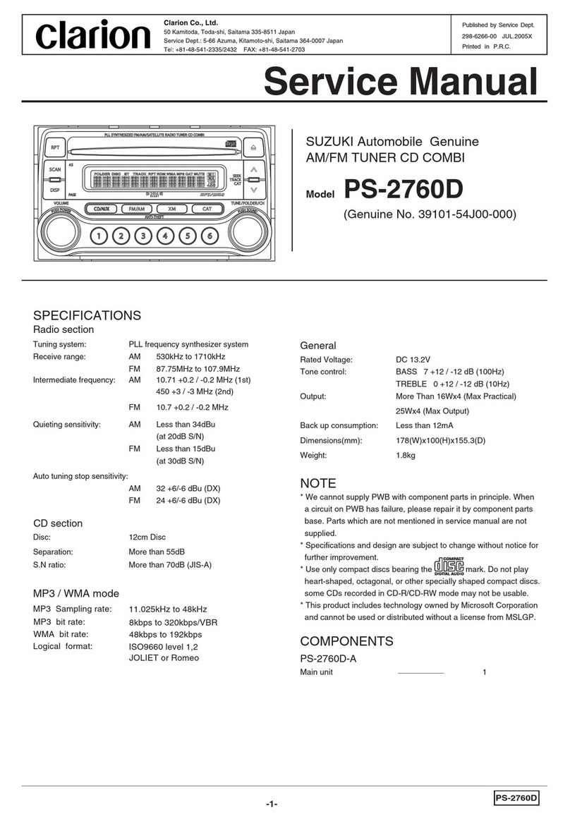 Clarion PS-2760D User manual