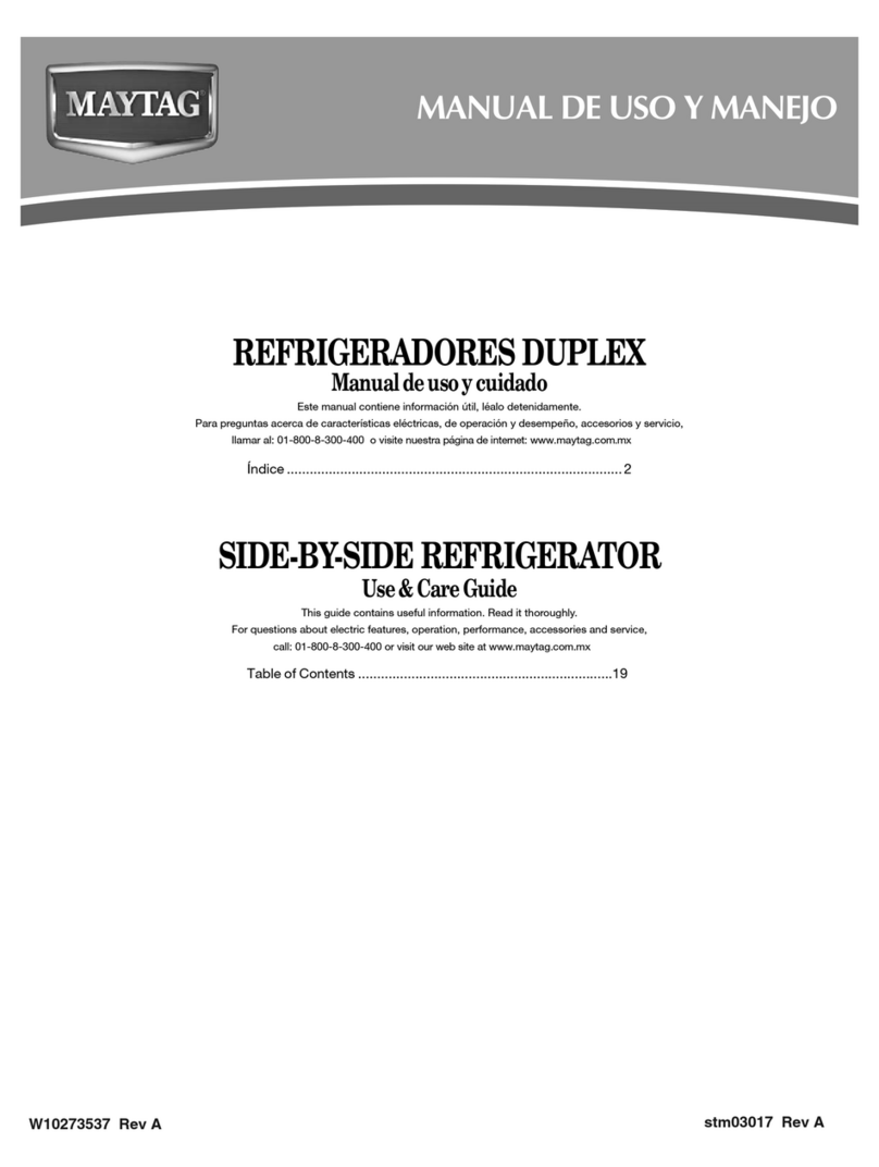 Maytag SIDE-BY-SIDE REFRIGERATOR User manual
