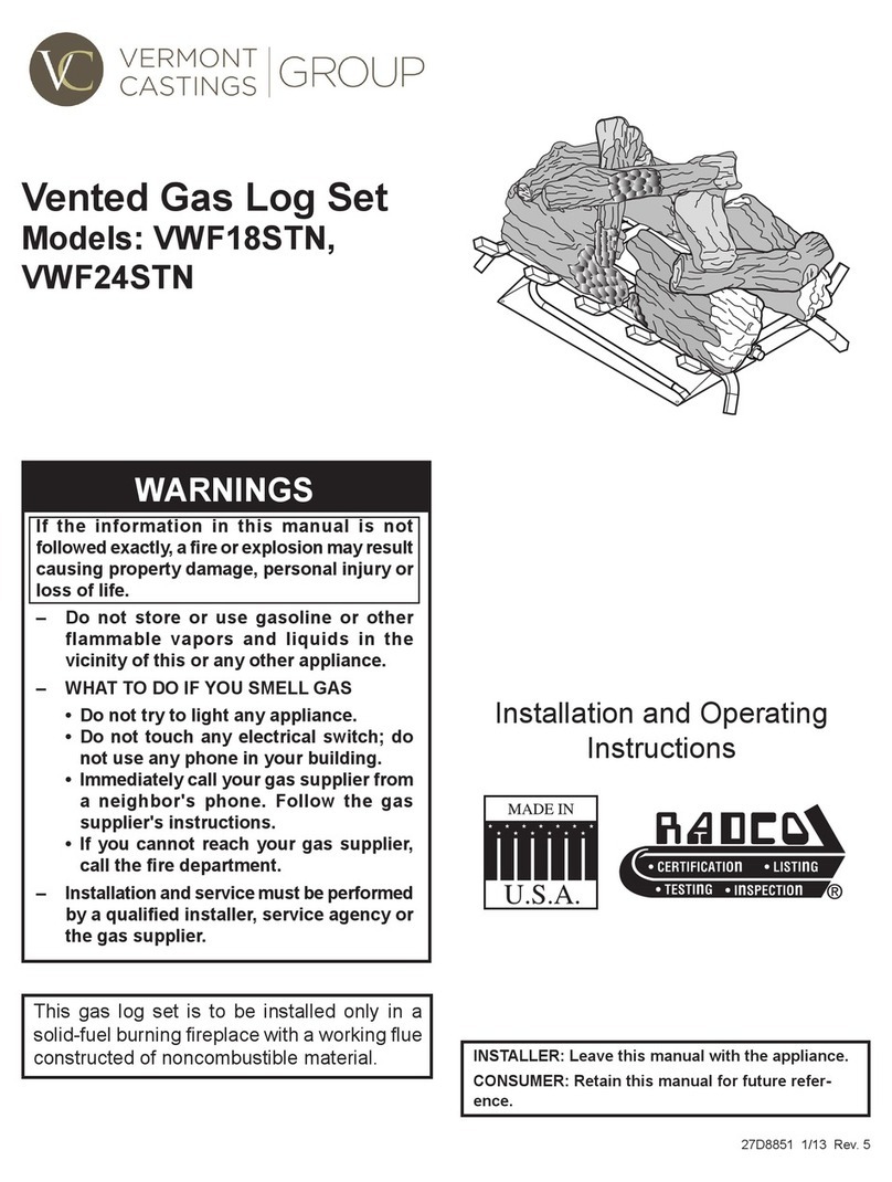 Vermont Castings VWF18STN Installation and operating instructions
