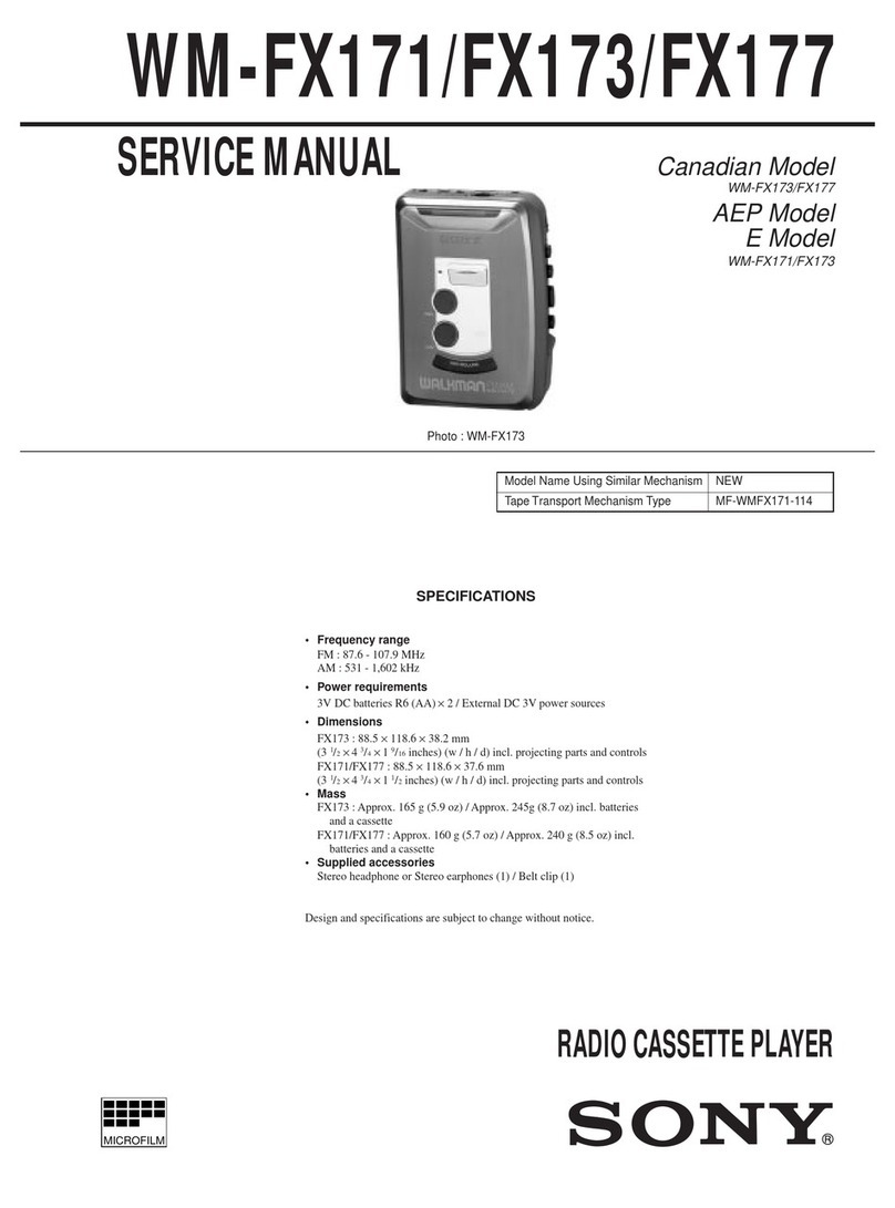 Sony Walkman WM-FX171 User manual