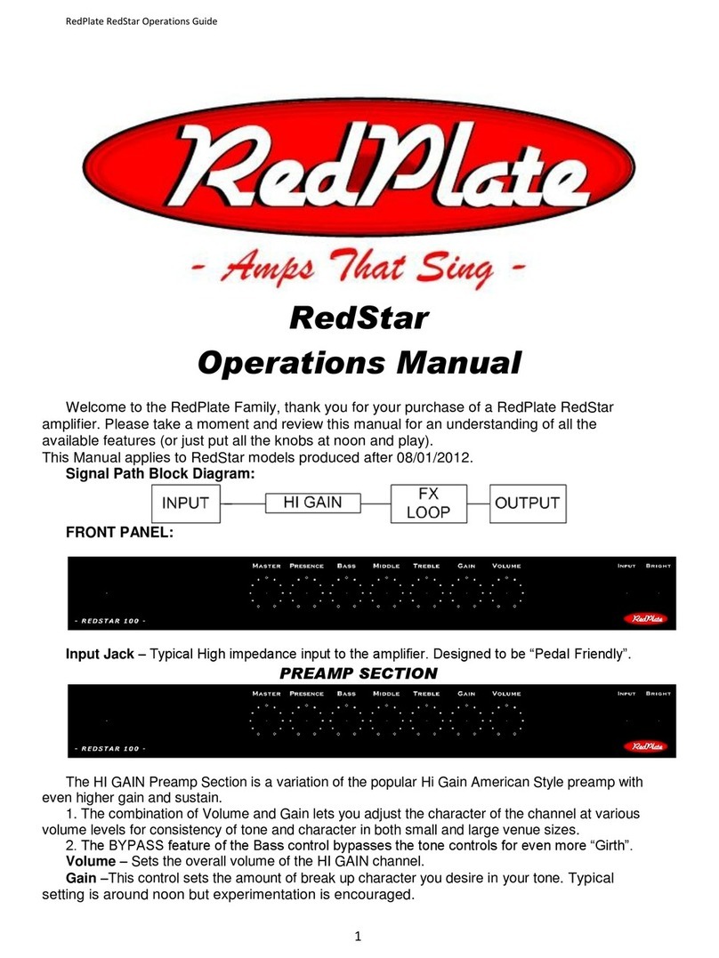 RedPlate RedStar Operation manual RedPlate RedStar Operation manual