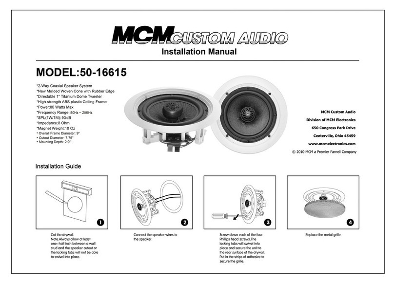 MCM Electronics 50-16615 Installation manaul