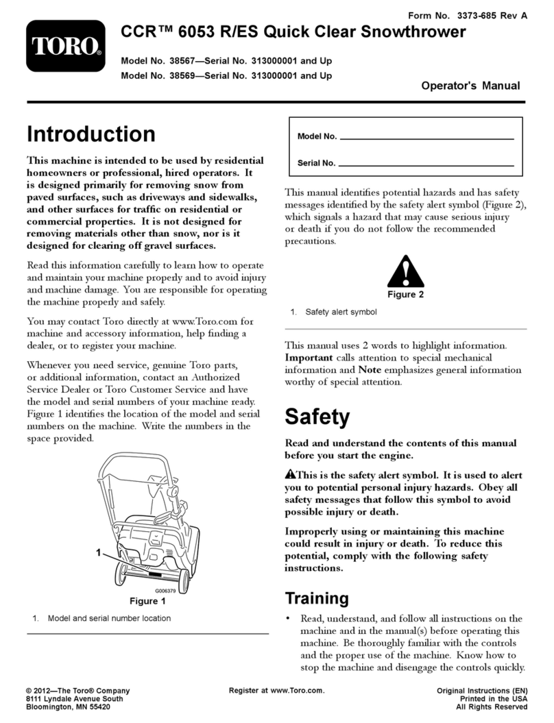 Toro CCR 6053 R Quick Clear User manual