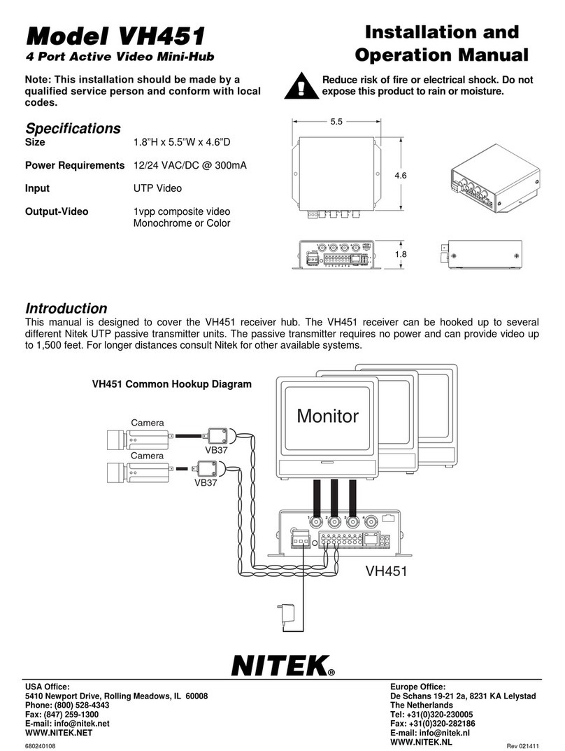 Nitek VH451 Installation and operation manual