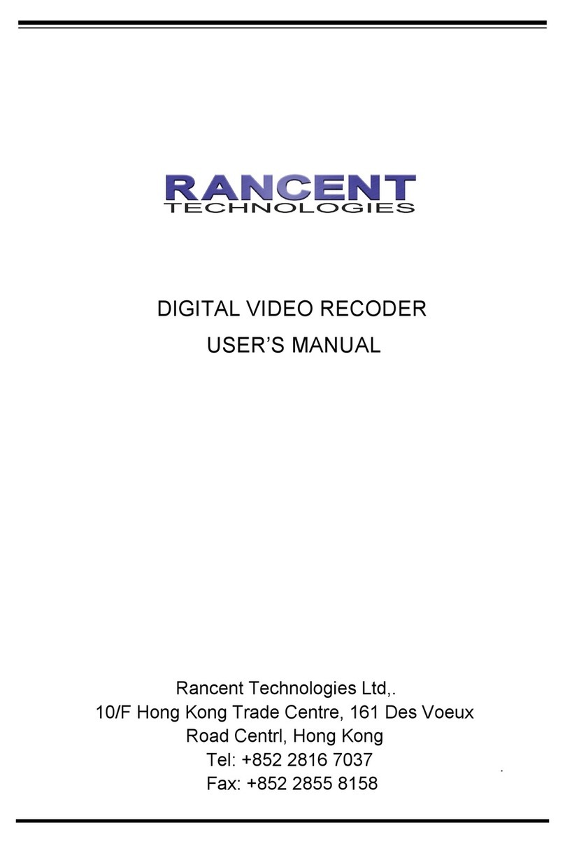 Rancent Tech DIGITAL VIDEO RECODER user manual