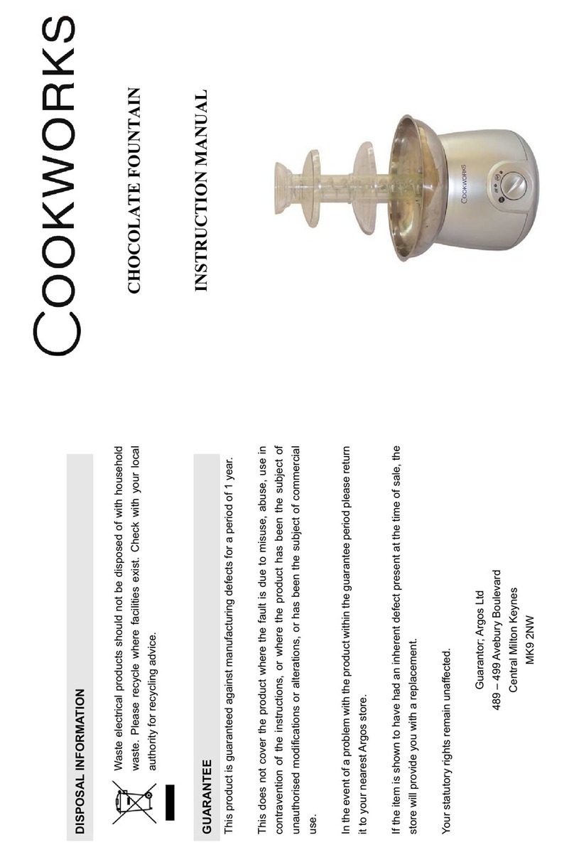 Cookworks chocolate fountain instruction manual