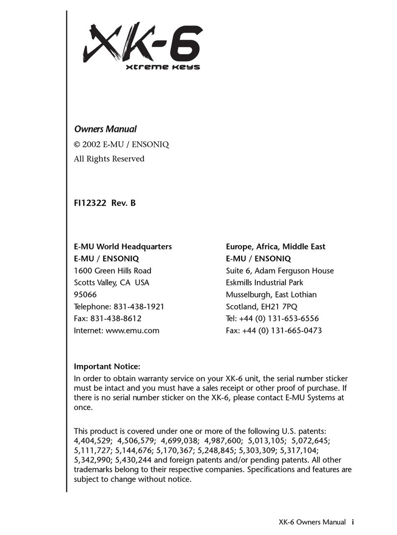 EMU XK6Xtreme Keys owner's manual
