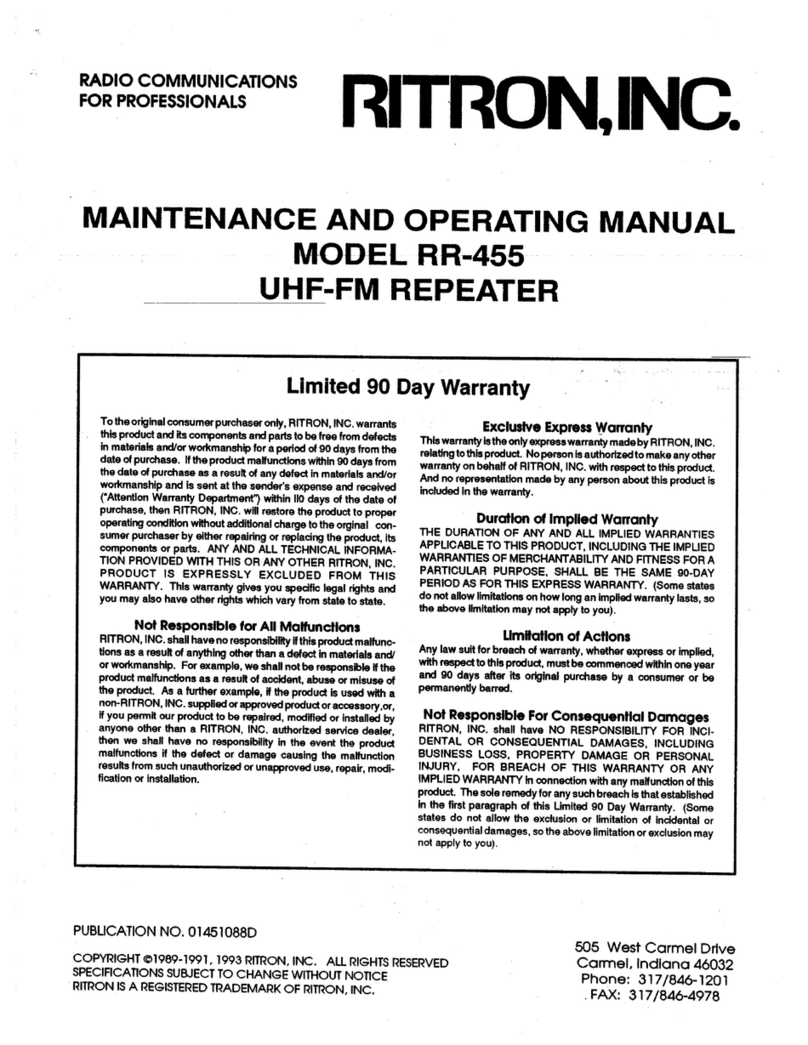 Ritronics RR-455 Operating and maintenance manual
