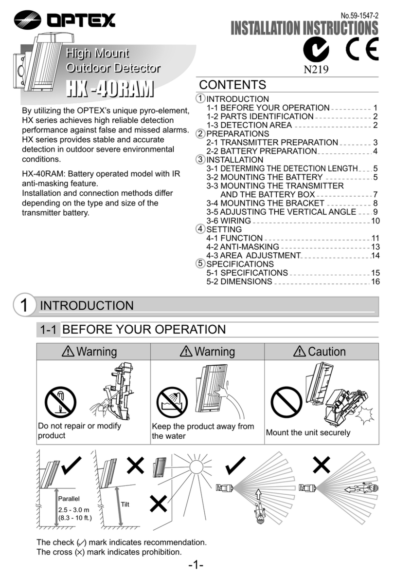 Optex HX-40RAM installation instructions
