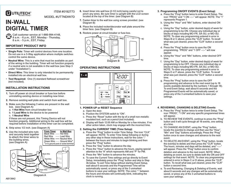 Utilitech UTTNDIW7D User manual