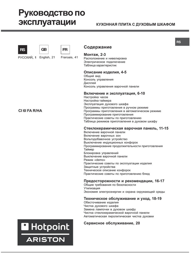 Hotpoint Ariston CI 6I FA R/HA operating instructions