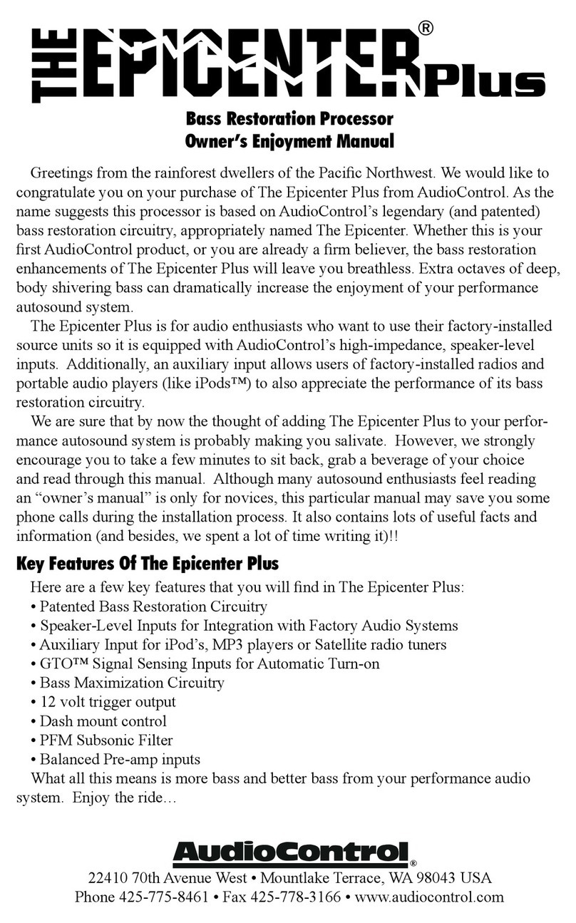 Audio Control The Epicenter Plus owner's manual