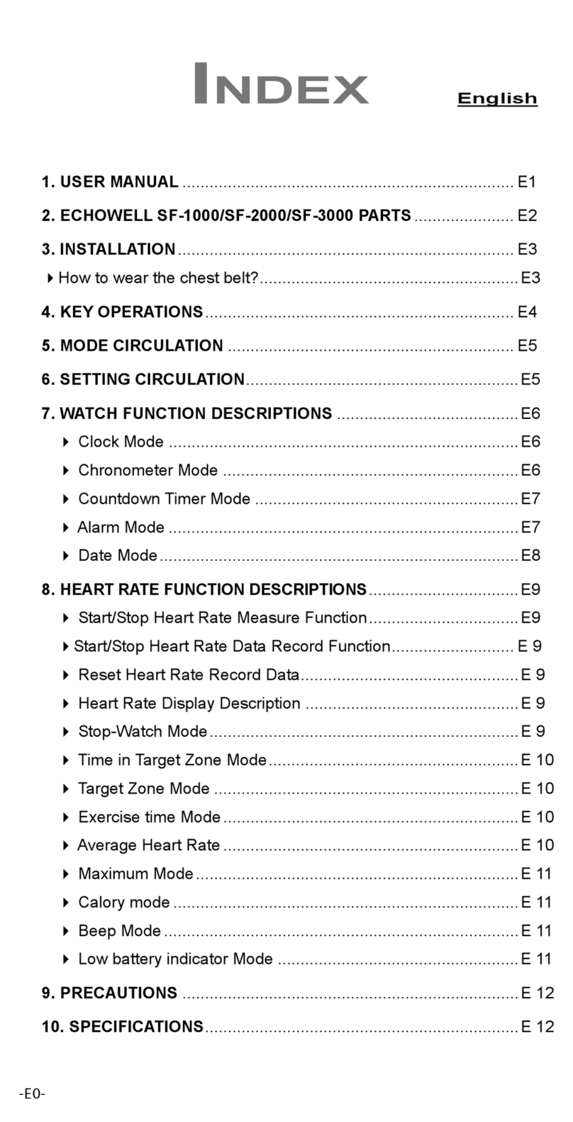 Echowell SF-1000 user manual