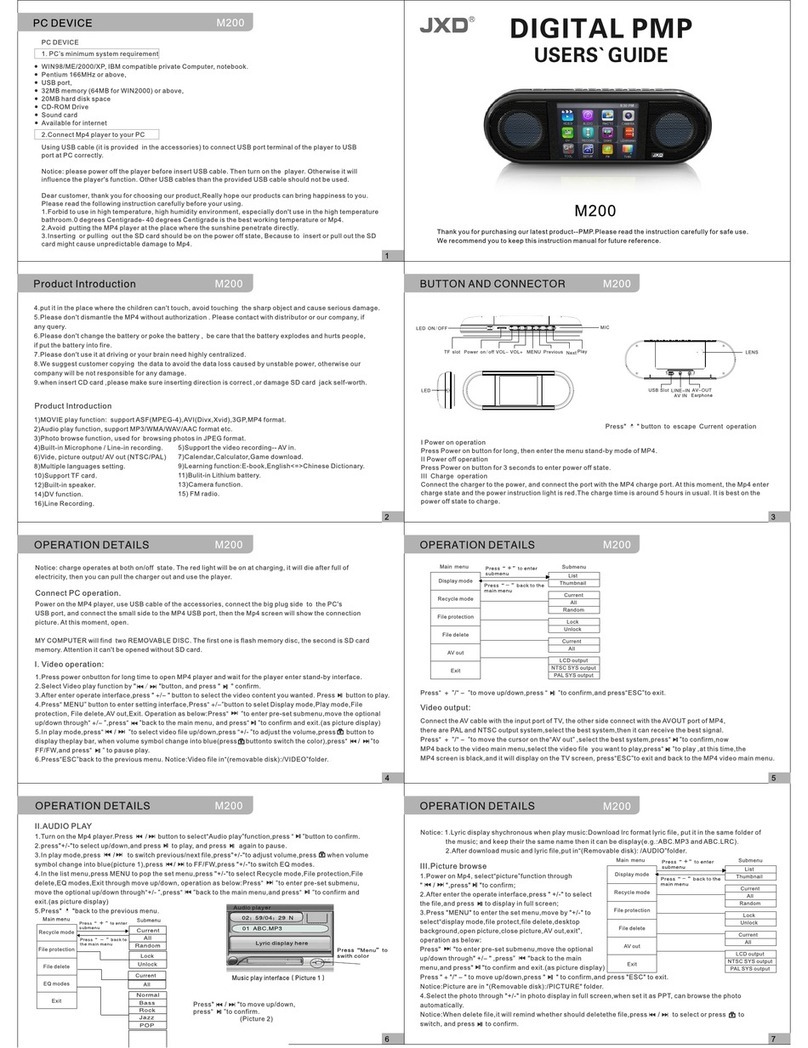 JXD Digital PMP M200 user guide