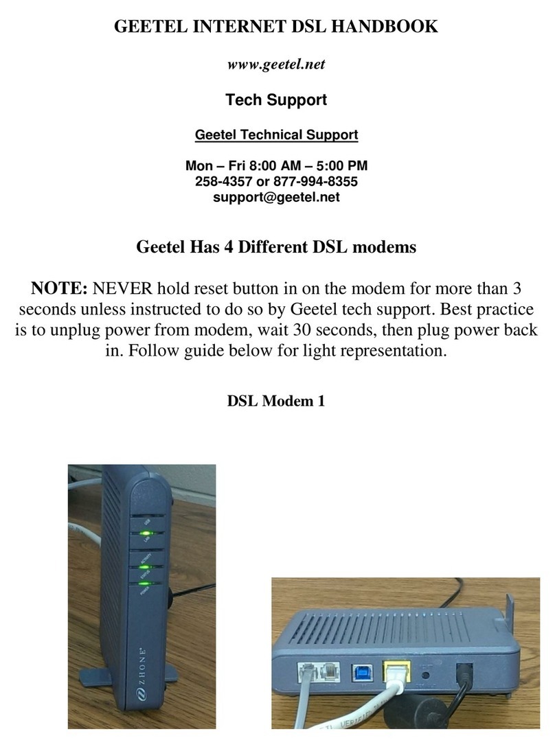 Geetel INTERNET DSL MODEMS Handbook
