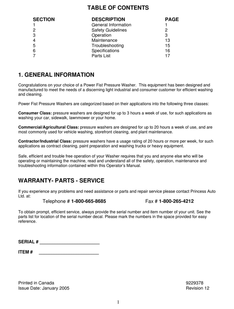 Power Fist Pressure Washer User manual Power Fist Pressure Washer User manual