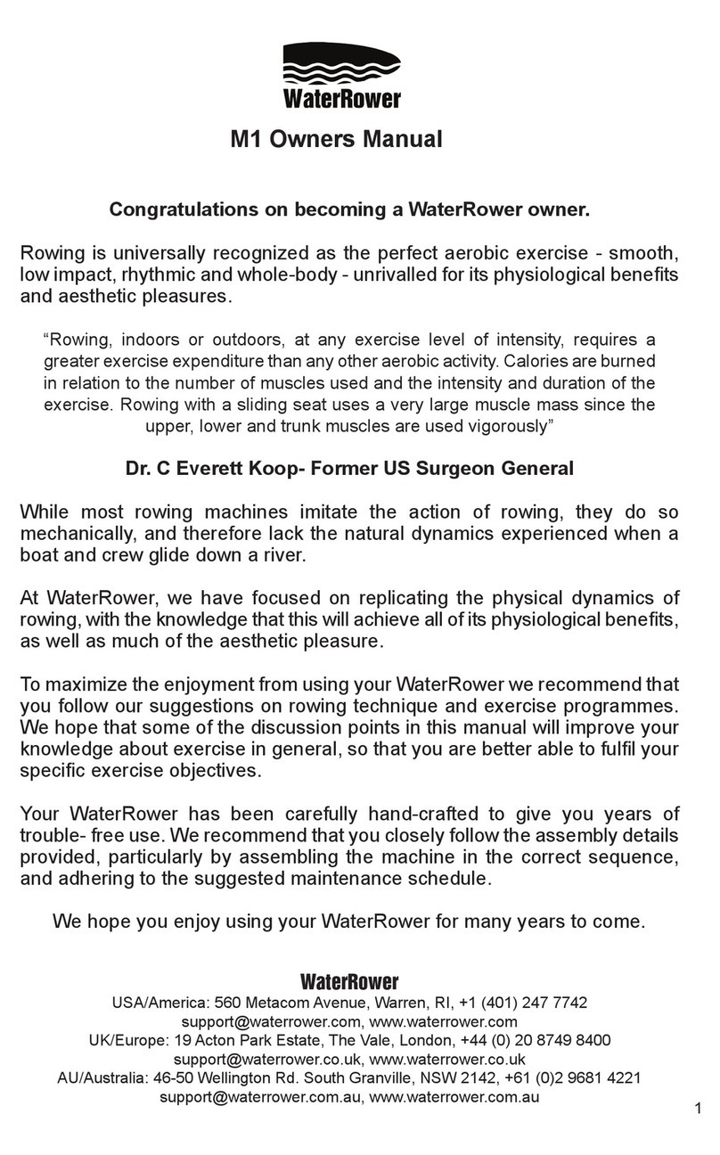 WaterRower M1 SERIES User manual WaterRower M1 SERIES User manual
