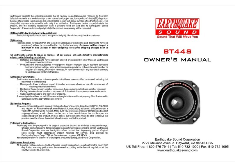 EarthQuake BT44S owner's manual