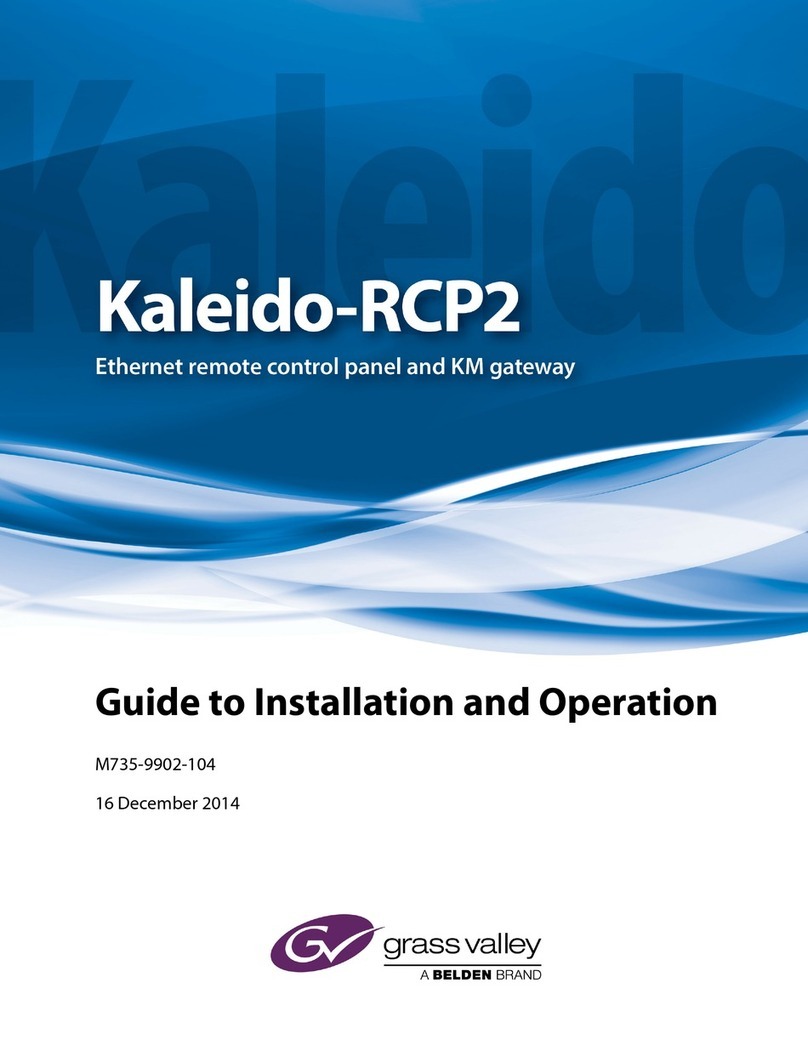 GRASS VALLEY Kaleido-RCP2 Guide to installation and operation GRASS VALLEY Kaleido-RCP2 Guide to installation and operation