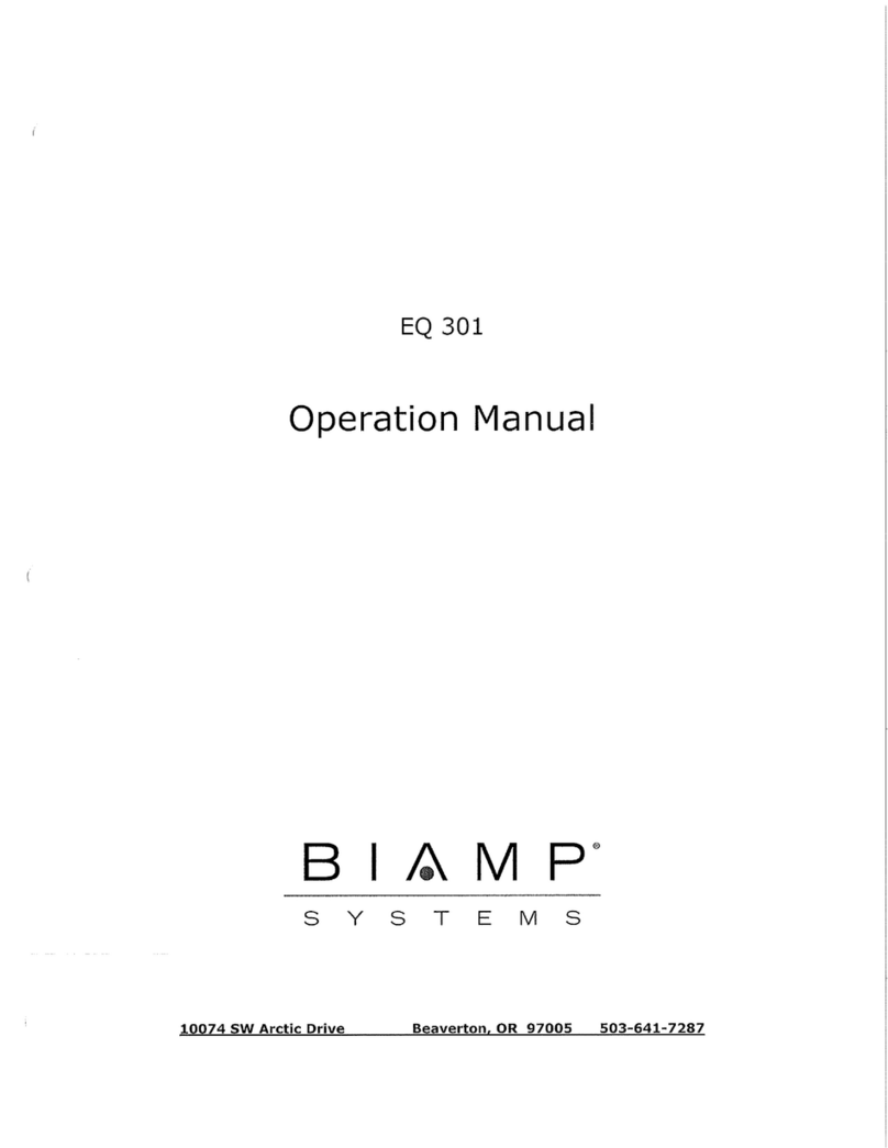 Biamp EQ301 Operation manual