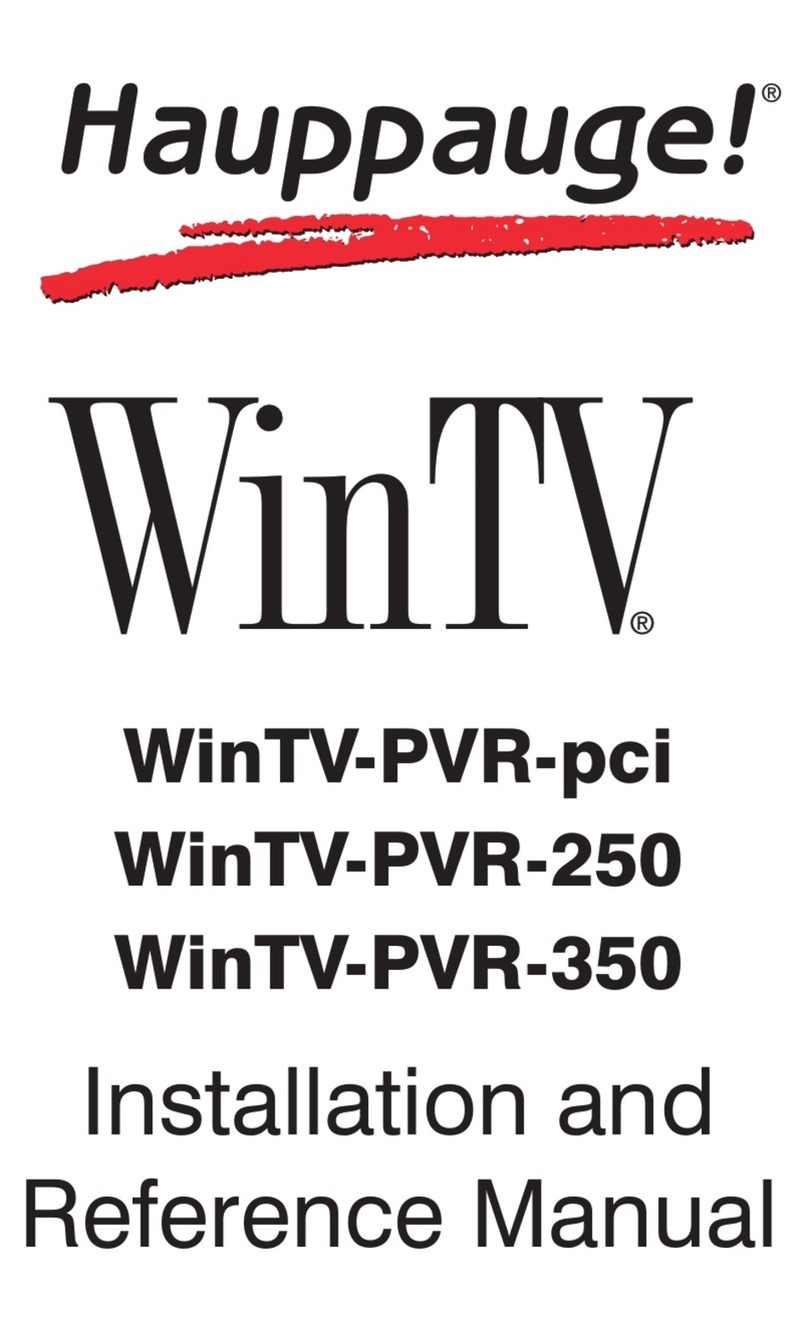 Hauppauge WinTV-PVR-250 Installation and reference manual
