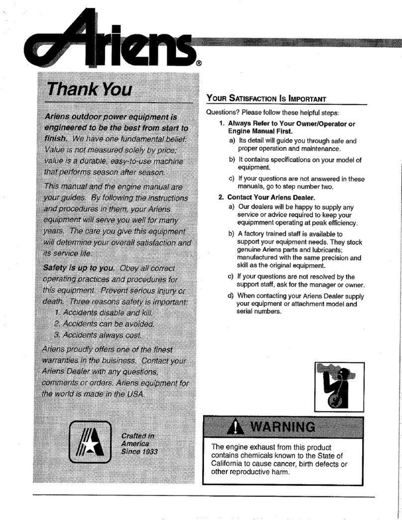 Ariens Sno-Thro 938001 User manual Ariens Sno-Thro 938001 User manual