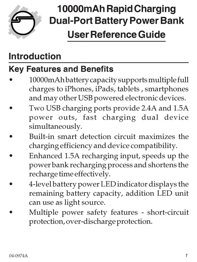 SIIG 10000mAh Rapid Charging Dual-Port Battery Power... User reference guide