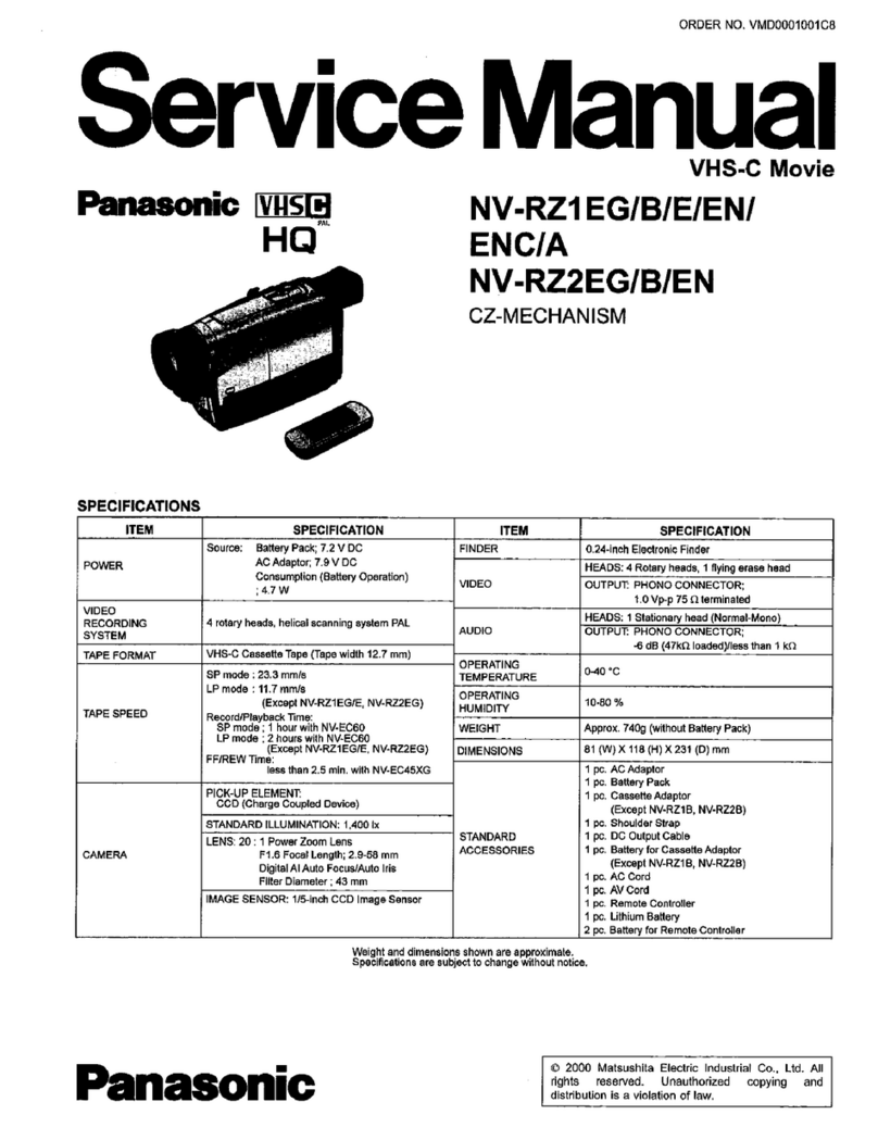 Panasonic NV-RZ1EG/B/E/EN/ENC/A Service manual