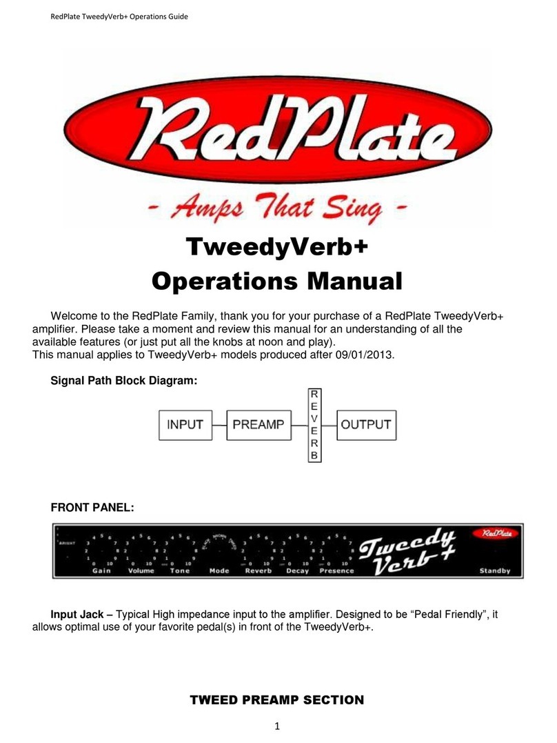 RedPlate TweedyVerb+ Operation manual