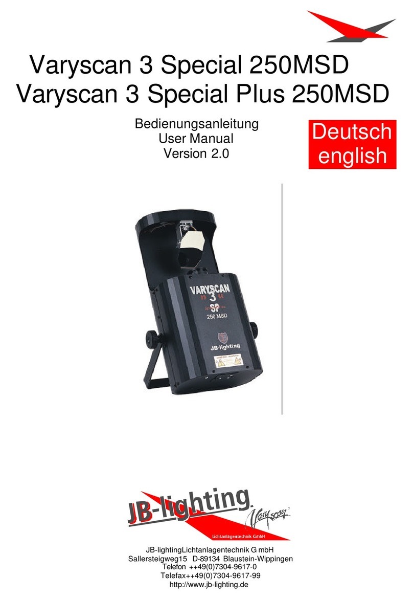 JB-Lighting Varyscan 3 Special 250MSD user manual