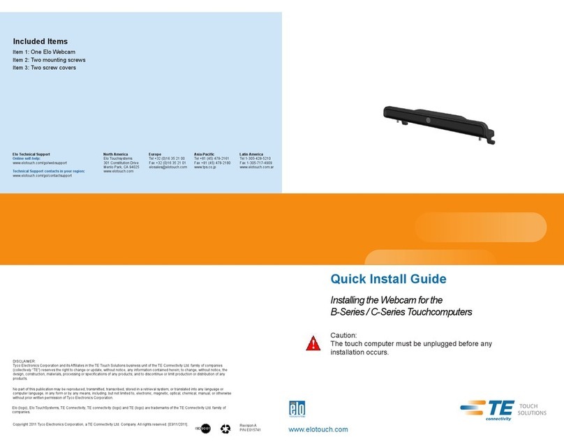 Elo TouchSystems Webcam Quick install guide