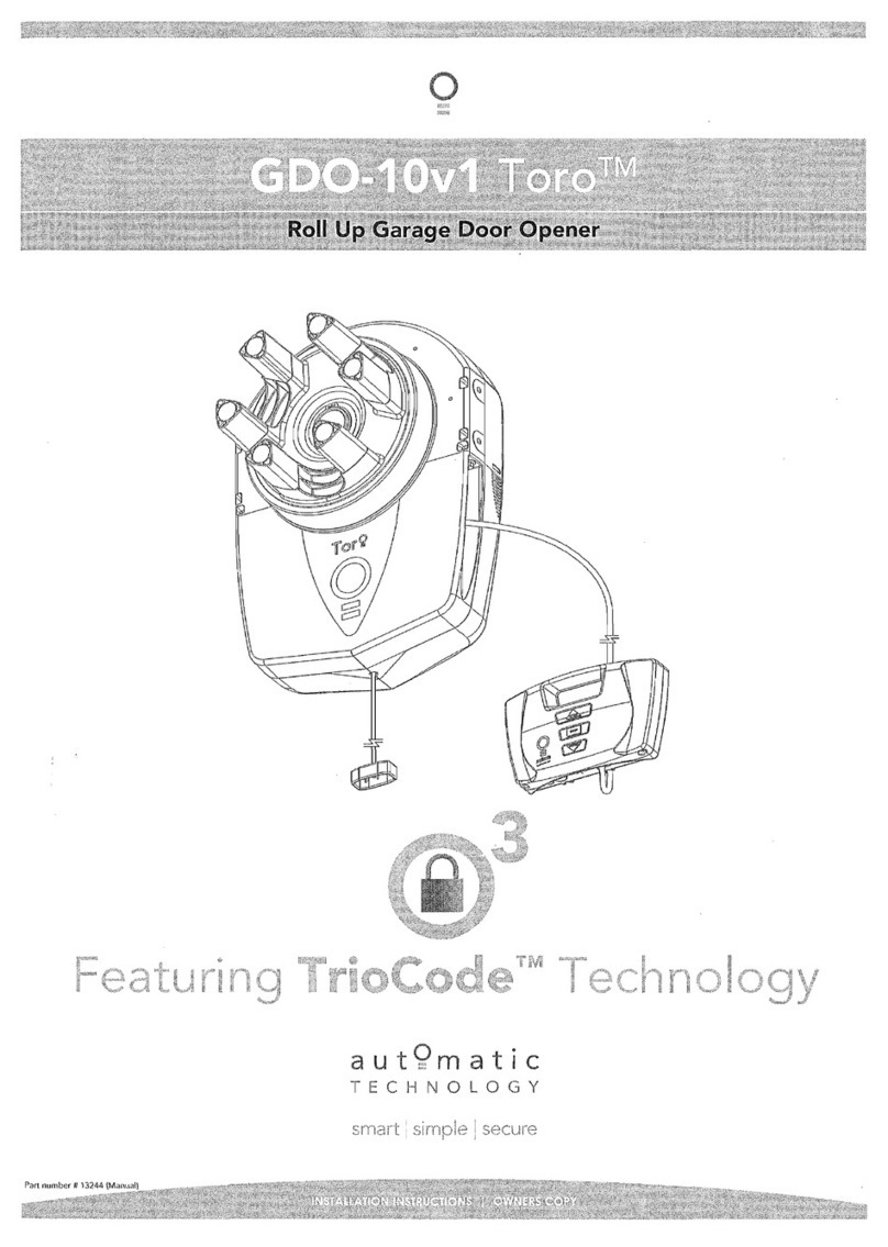 Automatic Technology GDO-10v1 Toro User manual Automatic Technology GDO-10v1 Toro User manual