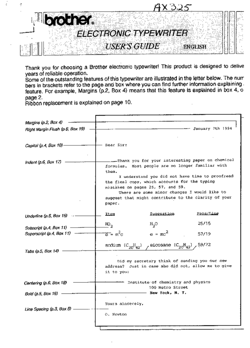 Brother AX-325 User manual