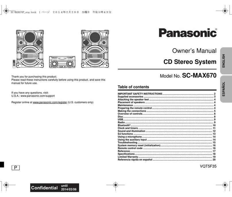 Panasonic SC-MAX670 User manual
