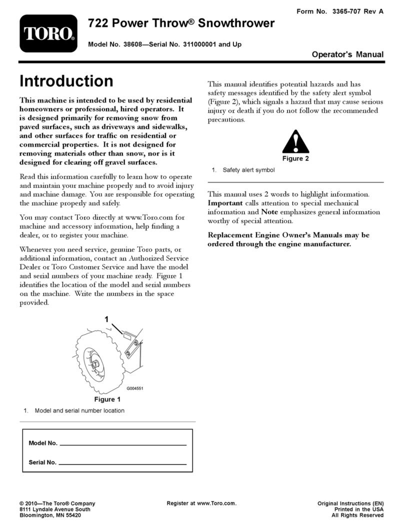 Toro 722 Power Throw Operator's manual