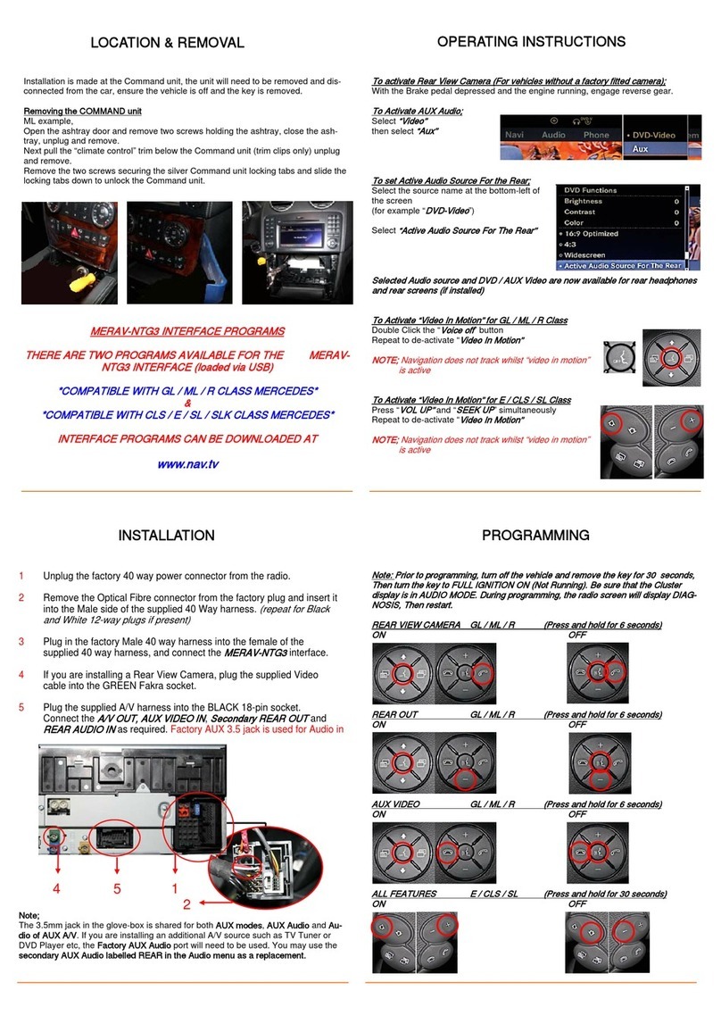 Nav TV MERAV-NTG3 operating instructions