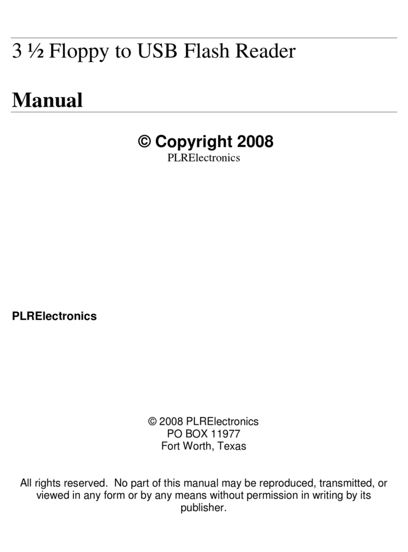 PLRElectronics 3 Floppy to USB Flash Reader User manual