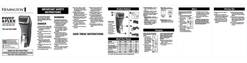 Remington Pivot & Flex F5800 Use and care guide
