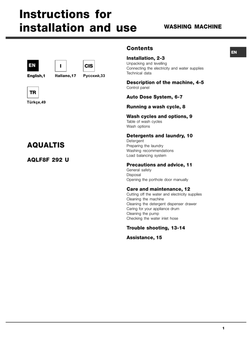 Hotpoint Ariston AQUALTIS AQLF8F 292 U Technical manual