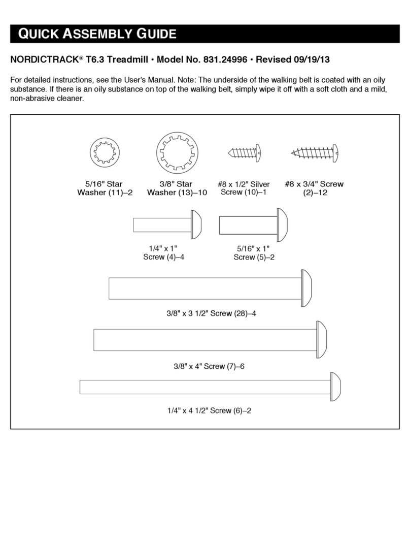 NordicTrack T6.3 831.24996 Quick assembly guide