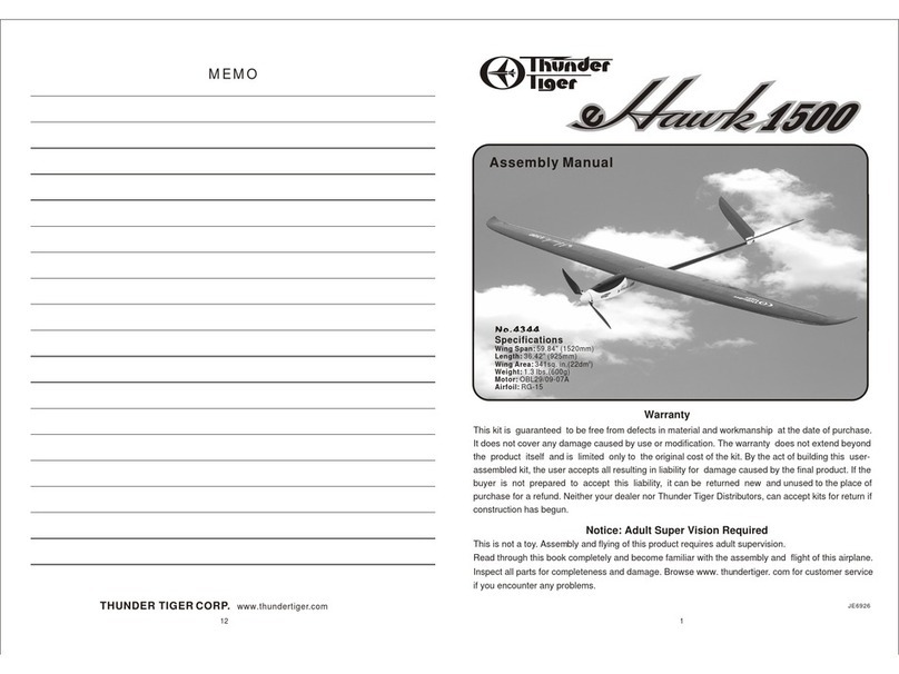 THUNDER TIGER eHawk 1500 User manual