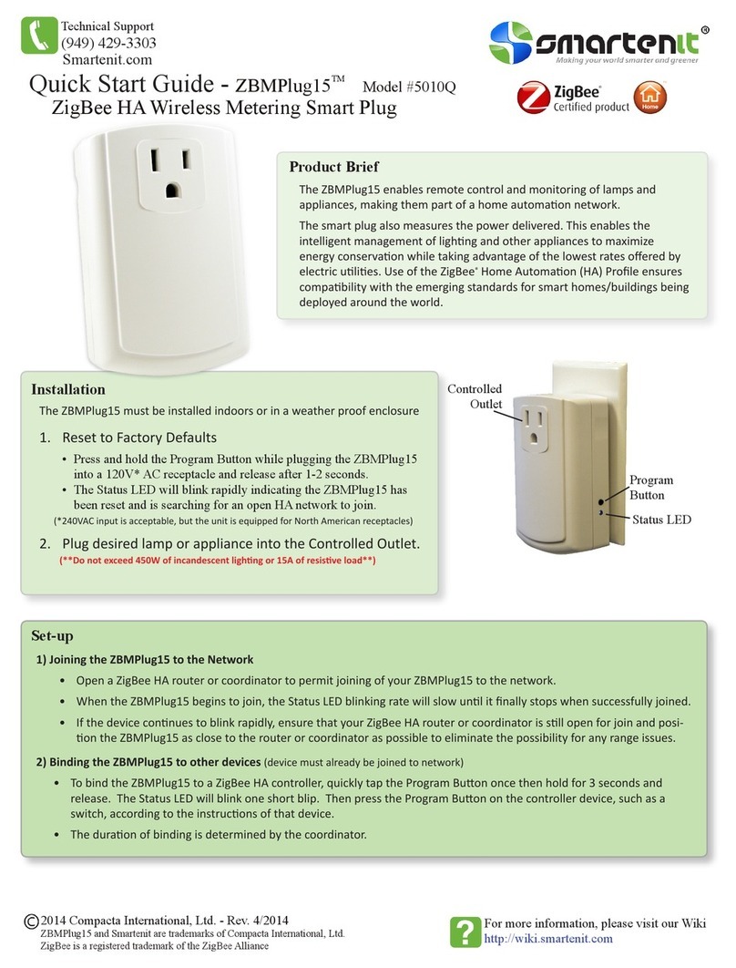 Smartenit ZBMPlug15 quick start guide Smartenit ZBMPlug15 quick start guide