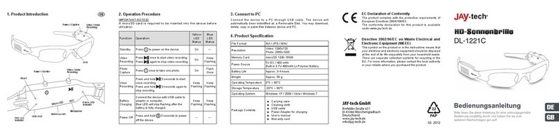 Jay-tech HD-Sonnenbrille DL-1221C user manual