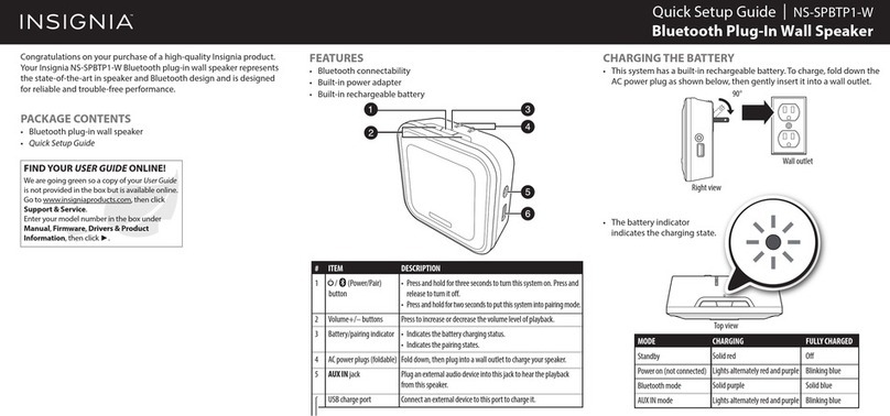 Insignia NS-SPBTP1-W User manual Insignia NS-SPBTP1-W User manual