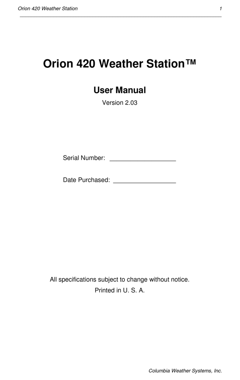 Columbia Weather Systems Orion 420 user manual