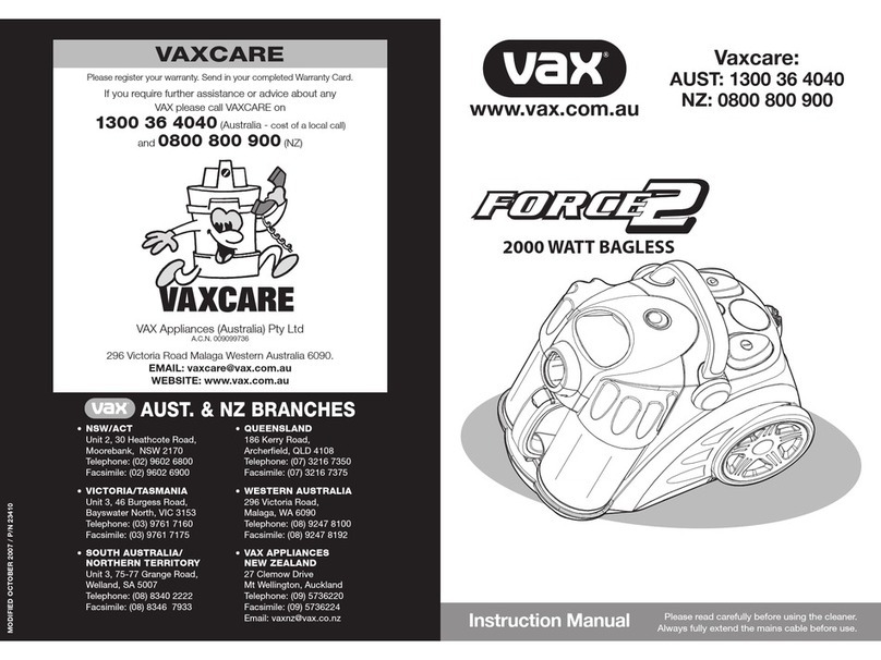 Vax Force2 User manual